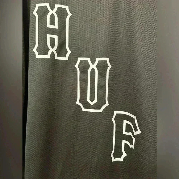 HUF Skateboarding Long Sleeve Hockey Jersey Mesh Spellout Black Men's Size XL - Picture 3 of 8
